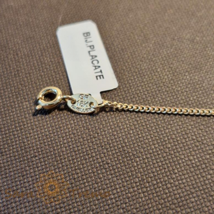 Brățară clasică placată cu aur 18K, model cu zale strânse, 19 cm [3]