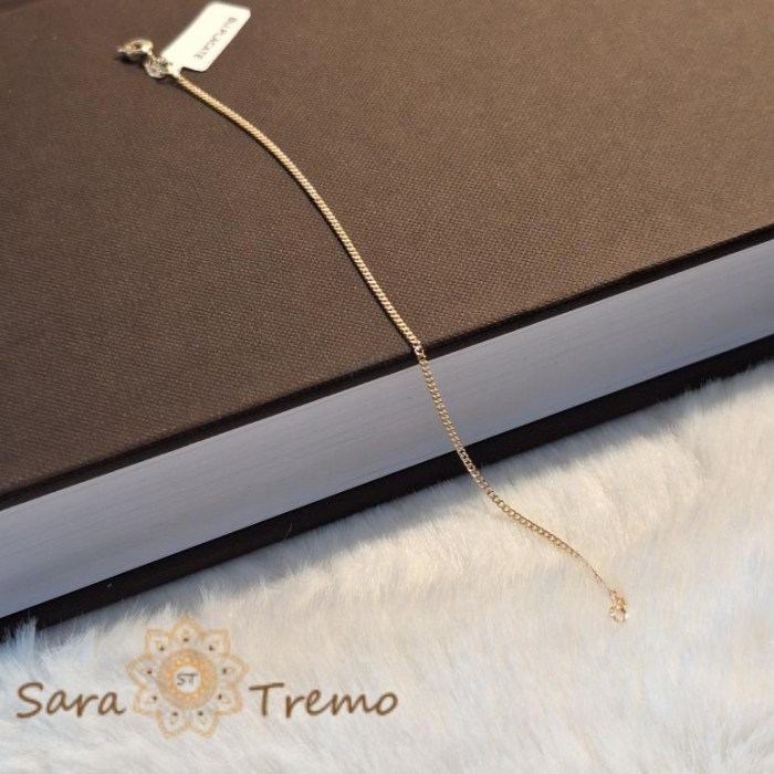 Brățară clasică placată cu aur 18K, model cu zale strânse, 19 cm [5]