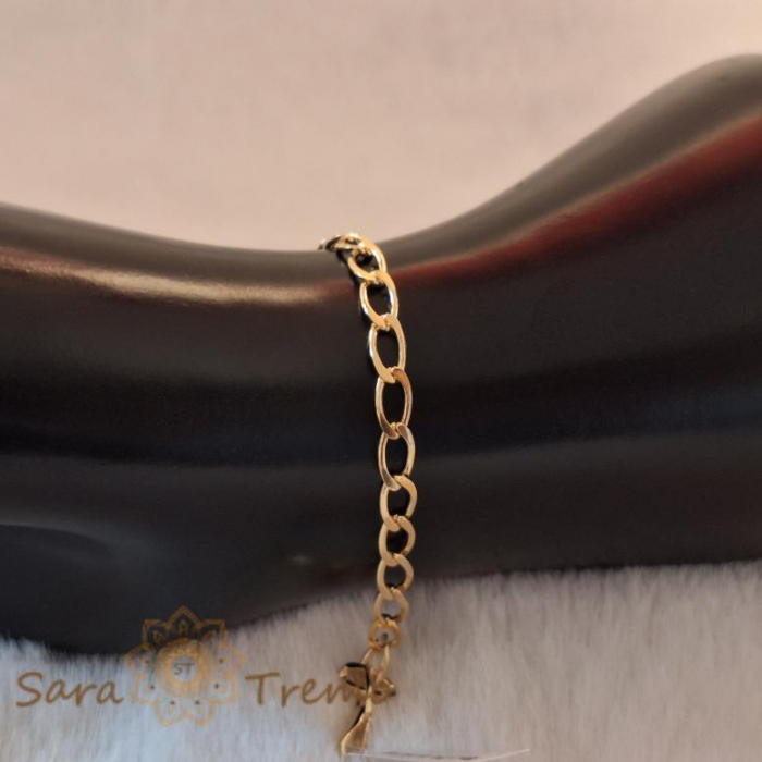 Brățară clasică placată cu aur 18K, zale mari, 19 cm [6]