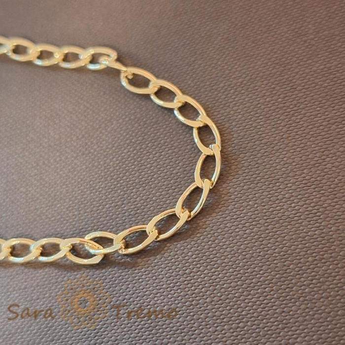 Brățară clasică placată cu aur 18K, zale mari, 19 cm [2]