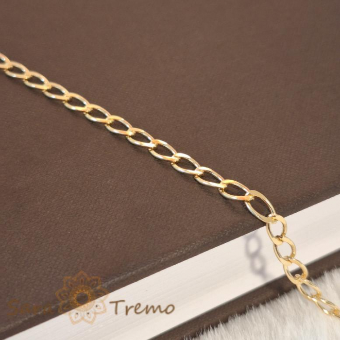 Brățară clasică placată cu aur 18K, zale mari, 19 cm [3]