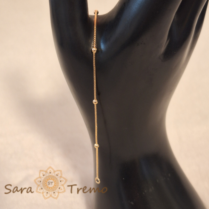 Bratara cu bilute 19 cm placata cu aur Poetry SaraTremo [8]