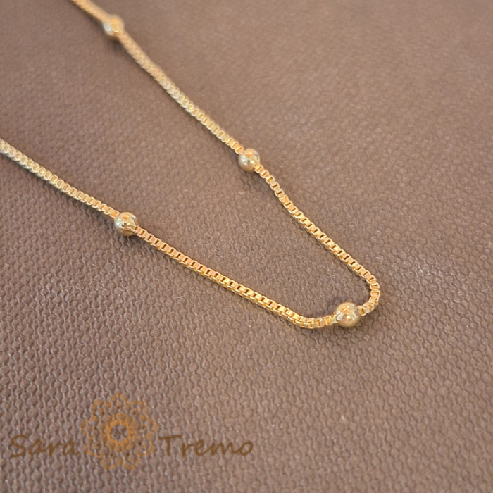 Bratara cu bilute 19 cm placata cu aur Poetry SaraTremo [2]