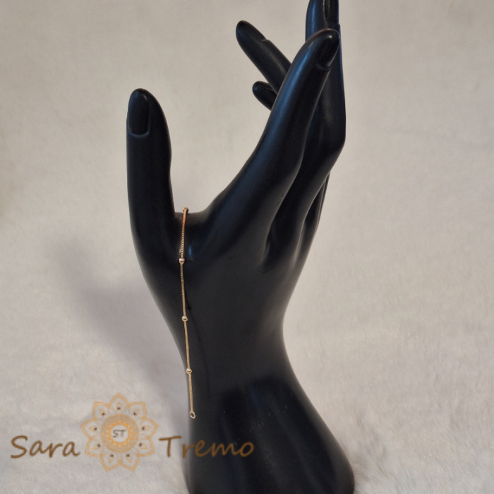 Bratara cu bilute 19 cm placata cu aur Poetry SaraTremo [7]