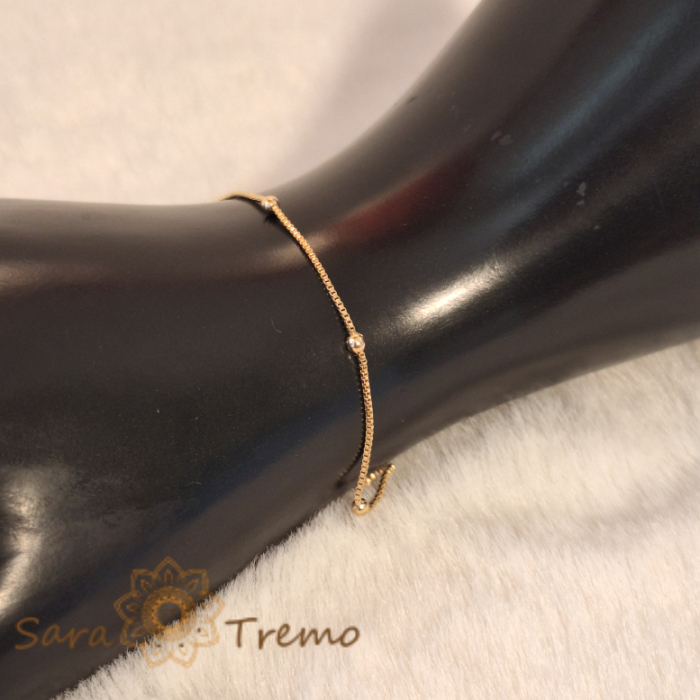 Bratara cu bilute 19 cm placata cu aur Poetry SaraTremo [6]