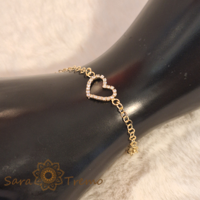 Bratara cu charm inimioara placata cu aur Selfie - 19-24 cm [4]