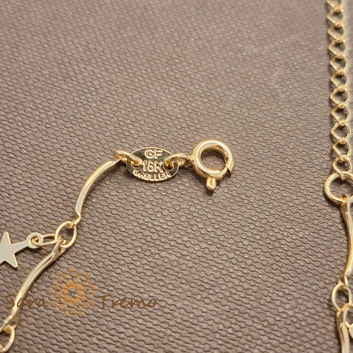 Bratara Stella – placata aur 18K, 19+5 cm, stelute si zirconia, Brazilia [4]