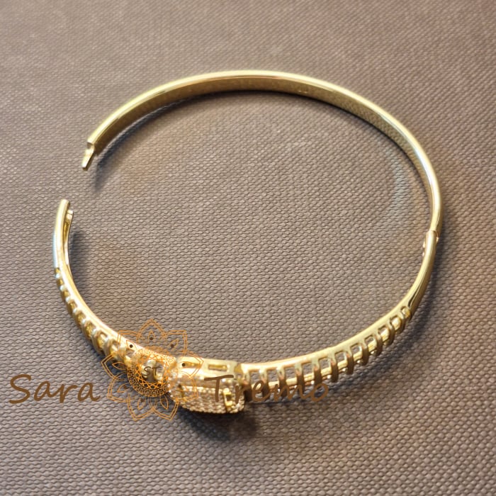 Bratara Ora Regala – model ceas bijuterie, cu zirconia, placata aur 14K [5]