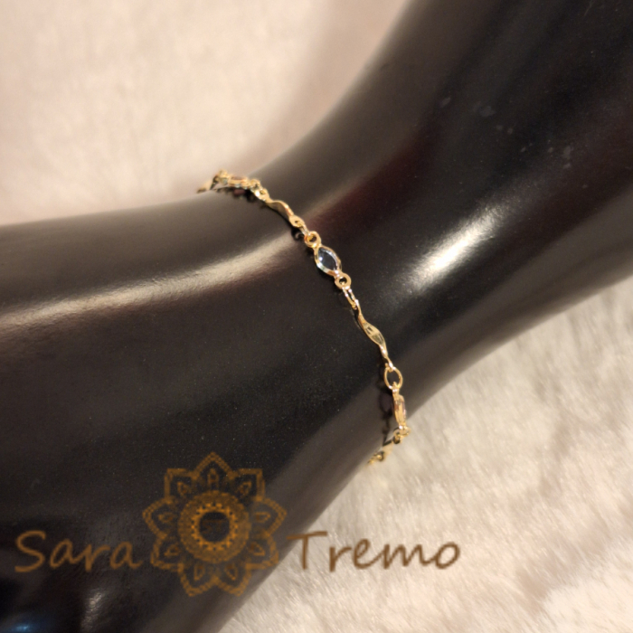 Brățară elegantă pentru femei, placată cu aur 18K, cristale zirconia - 19 cm [2]