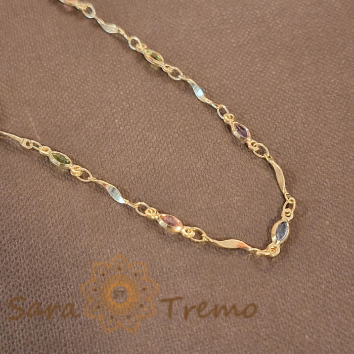 Brățară elegantă pentru femei, placată cu aur 18K, cristale zirconia - 19 cm [4]