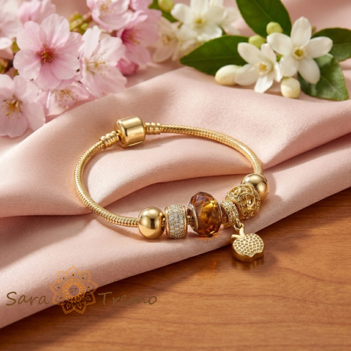 Bratara Povestea Mea – Bratara dama cu charms placata cu aur 14K [2]