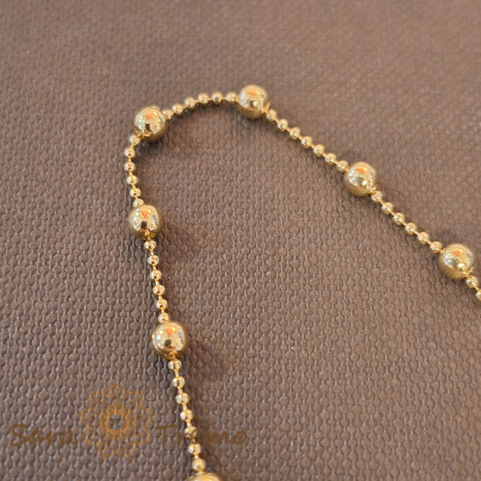 Bratara fina cu bilute placata cu aur Lizette - 19 cm [2]