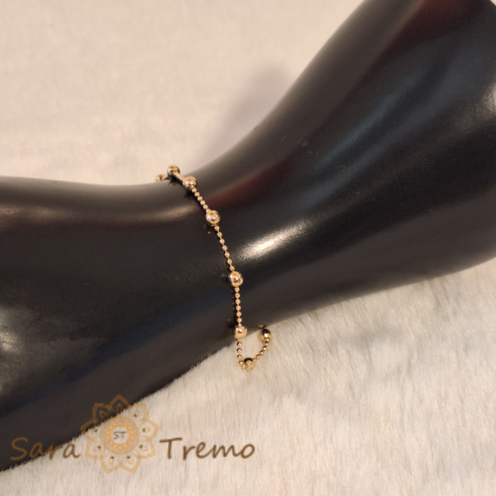 Bratara fina cu bilute placata cu aur Lizette - 19 cm [8]