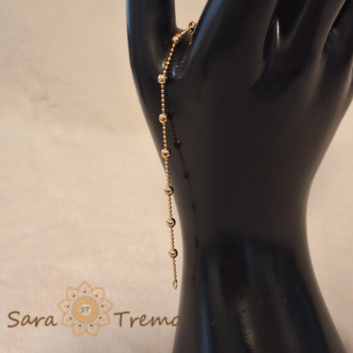 Bratara fina cu bilute placata cu aur Lizette - 19 cm [6]