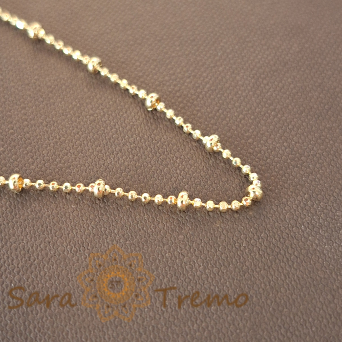 Bratara fina placata cu aur model cu bilute Serias - 18 cm [2]