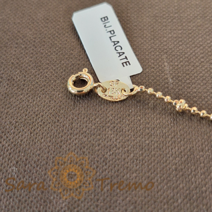 Bratara fina placata cu aur model cu bilute Serias - 18 cm [3]