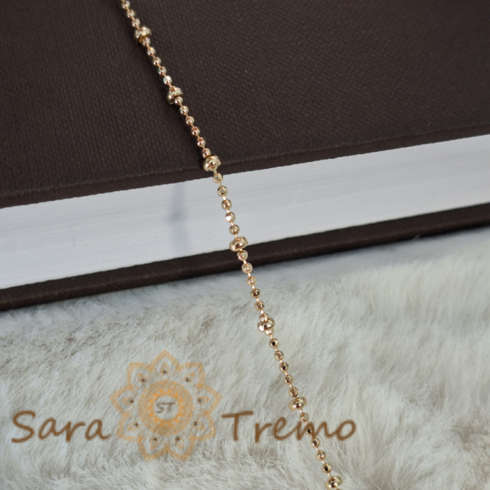 Bratara fina placata cu aur model cu bilute Serias - 18 cm [7]