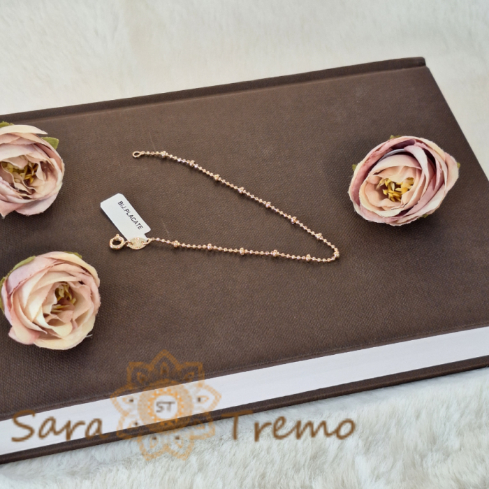 Bratara fina placata cu aur model cu bilute Serias - 18 cm [4]