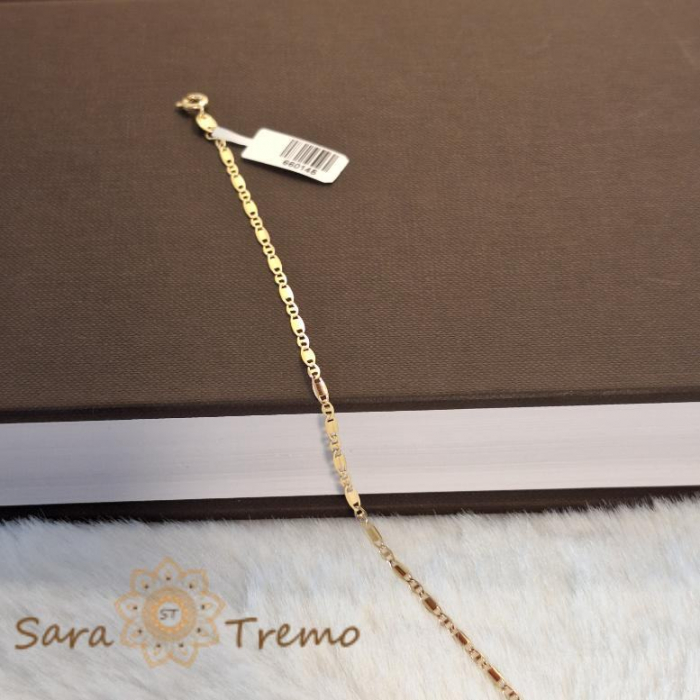 Brățară finuță placată cu aur 18K, model plăcuțe 1 cu 1, 18 cm [4]