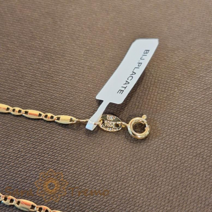 Brățară finuță placată cu aur 18K, model plăcuțe 1 cu 1, 18 cm [3]