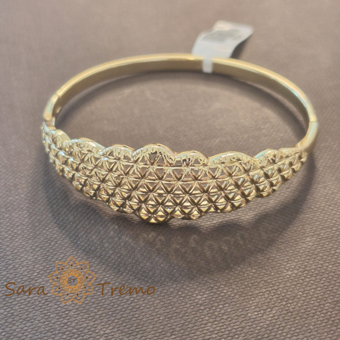 Bratara fixa aurie model floral placata cu aur 14K [1]