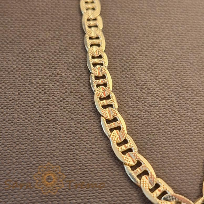 Brățară groasă și masivă placată cu aur 18K, unisex, 21 cm [3]