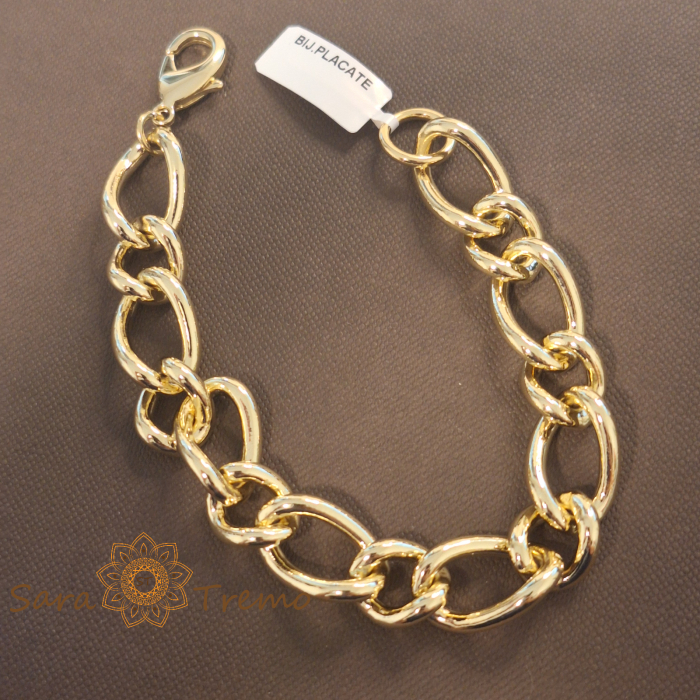 Bratara Bolda – unisex, placata aur 14K, zale mari, reglabila 21 cm [1]