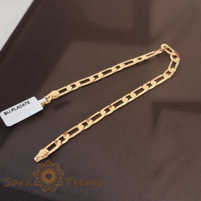 Brățară lată și masivă placată cu aur 18K, 22 cm [2]