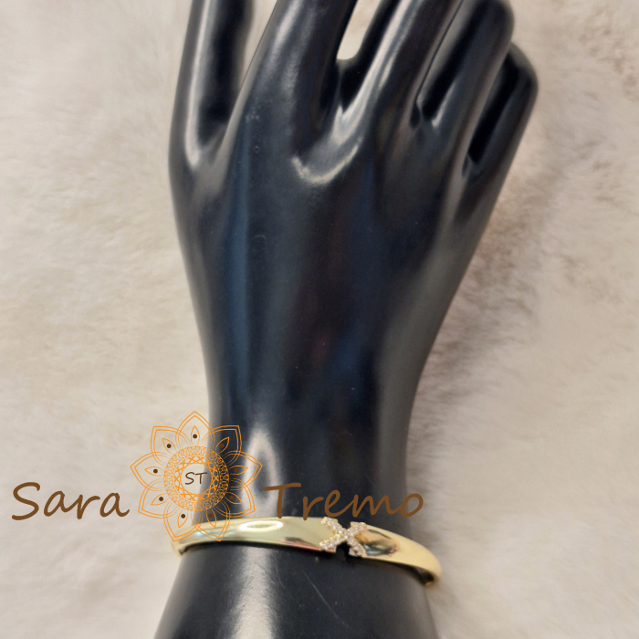Bratara Aripa Tandra – fixa, fluture cu zirconia, placata aur 14K [5]