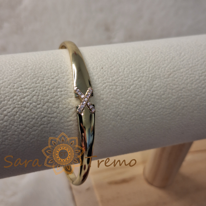 Bratara Aripa Tandra – fixa, fluture cu zirconia, placata aur 14K [6]