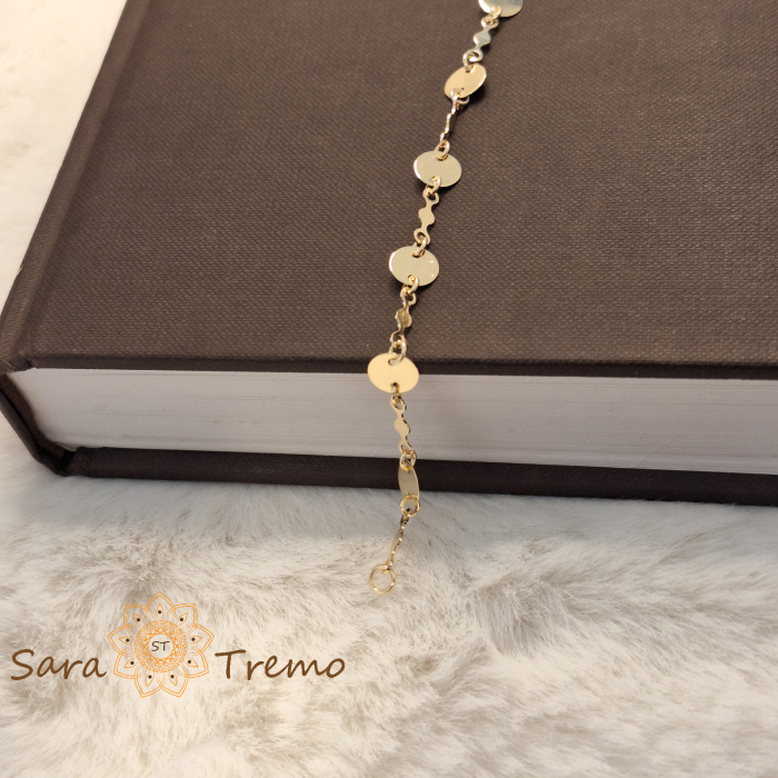 Bratara Aura – placata aur 18K, 19 cm, cu banuti, Brazilia [7]