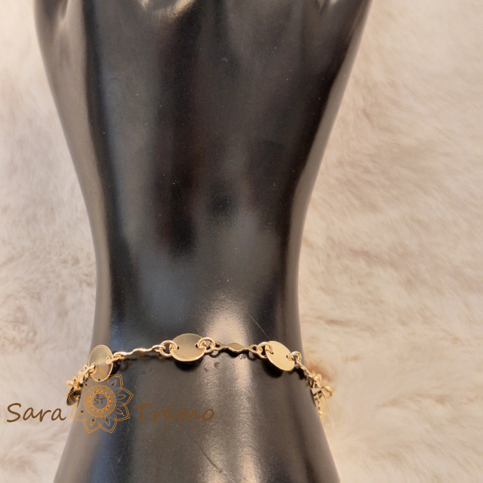 Bratara Aura – placata aur 18K, 19 cm, cu banuti, Brazilia [5]