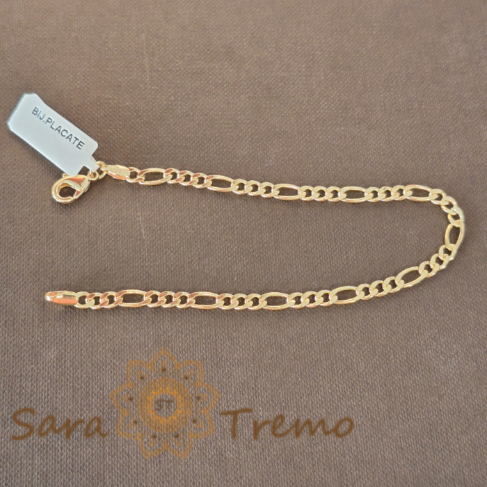 Bratara masiva placata cu aur Boris - 21 cm [2]