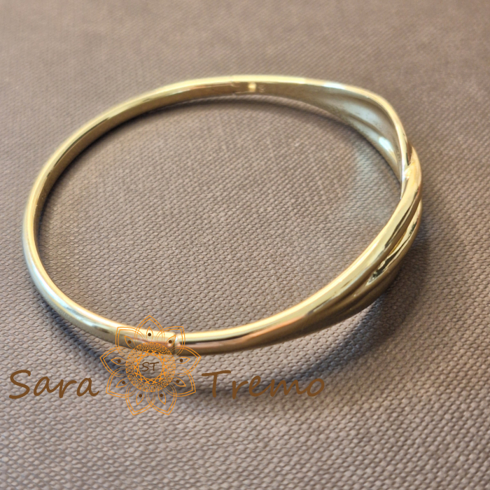 Bratara Linia Vietii – fixa, model incrucisat, placata aur 14K [4]