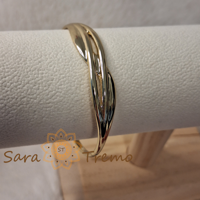 Bratara Linia Vietii – fixa, model incrucisat, placata aur 14K [8]