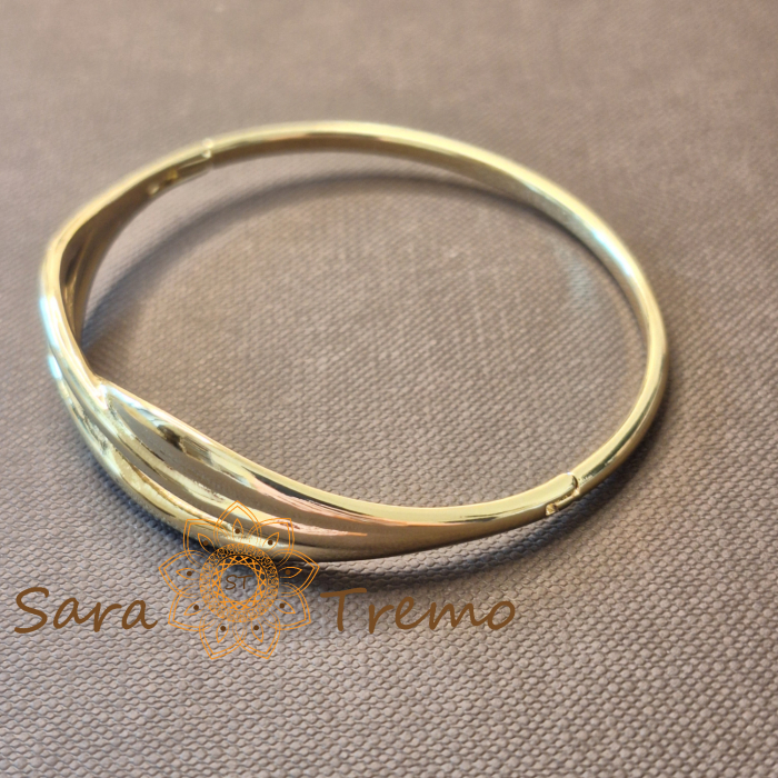 Bratara Linia Vietii – fixa, model incrucisat, placata aur 14K [3]