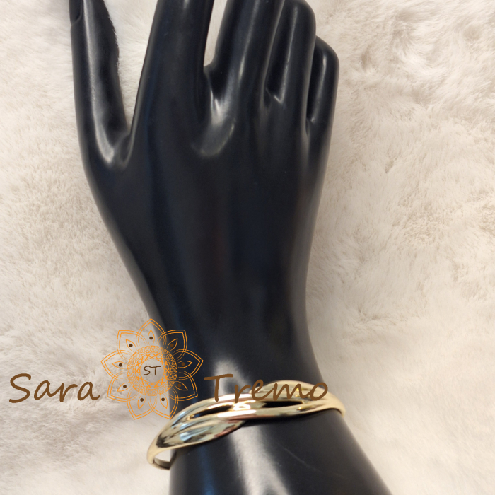 Bratara Linia Vietii – fixa, model incrucisat, placata aur 14K [7]