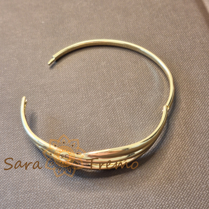 Bratara Linia Vietii – fixa, model incrucisat, placata aur 14K [6]
