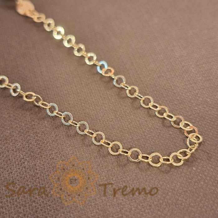 Bratara placata cu aur 18 Karate, model cu zale rotunde - 19 cm [2]