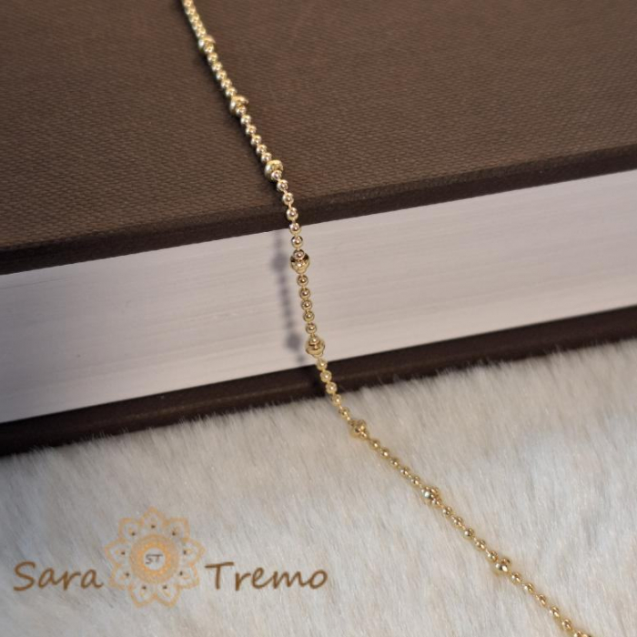Brățară placată cu aur 18K pentru femei, model biluțe 4 cu 1, 19 cm [4]