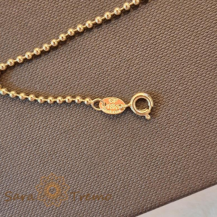 Brățară placată cu aur 18K pentru femei, model cu biluțe clasice, 18 cm [3]