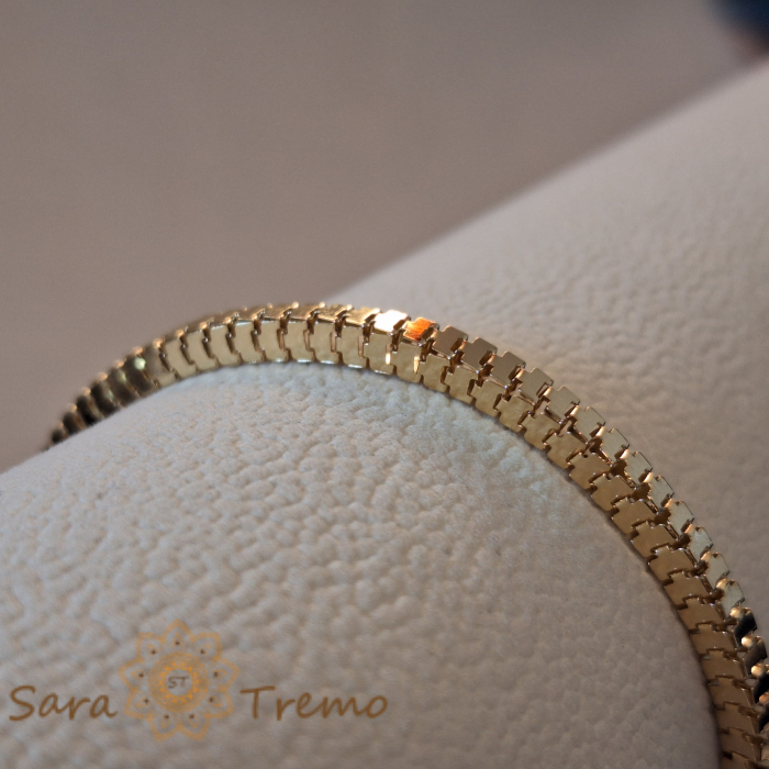 Brățară placată cu aur 18K, unisex, ultra premium, design cubic masiv [7]