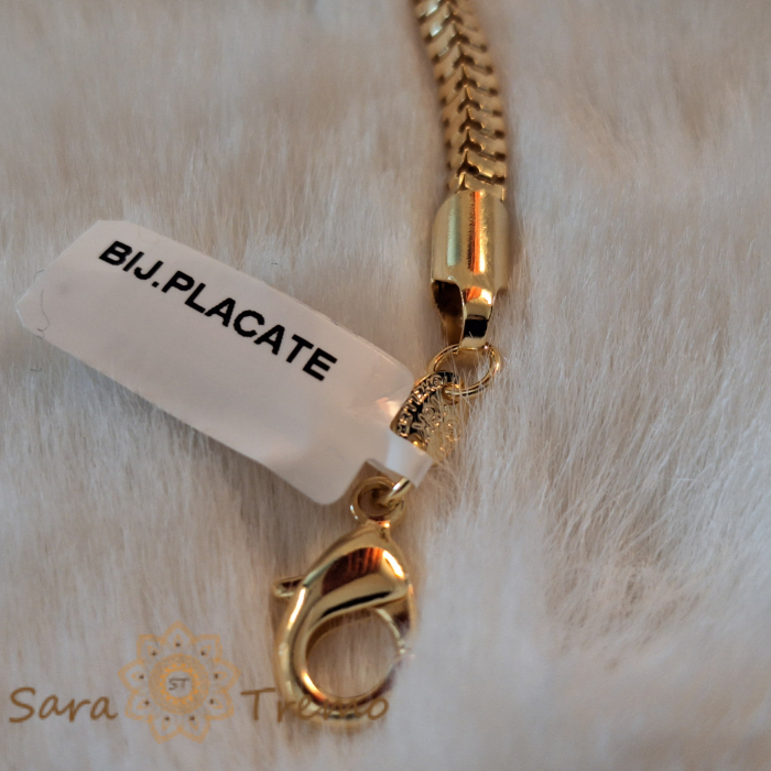 Brățară placată cu aur 18K, unisex, ultra premium, design cubic masiv [5]