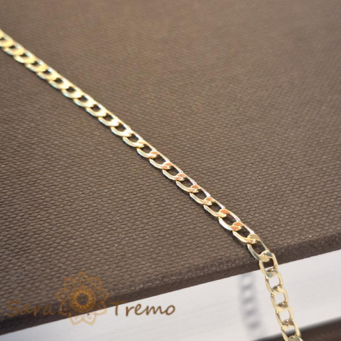 Brățară placată cu aur 18K, zale clasice, lungime 19 cm sau 21 cm [10]