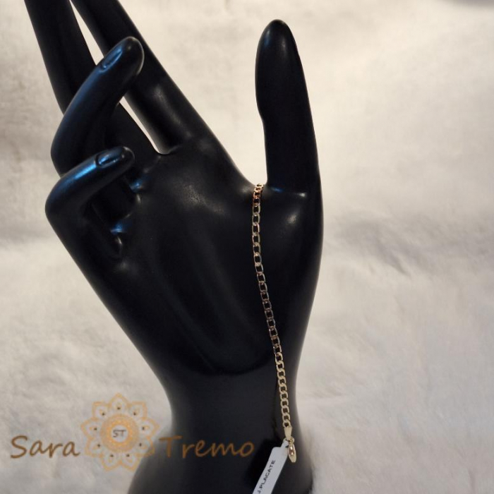 Brățară placată cu aur 18K, zale clasice, lungime 19 cm sau 21 cm [4]