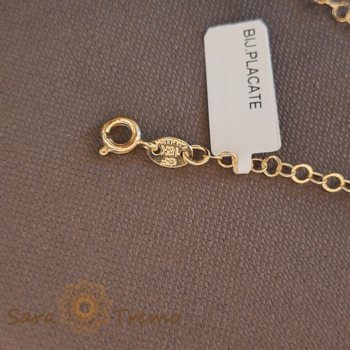 Bratara placata cu aur cu Ochiul Mediteranean - 19 cm [7]