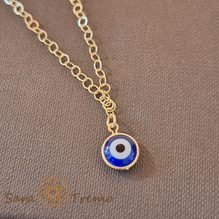 Bratara placata cu aur cu Ochiul Mediteranean - 19 cm [2]