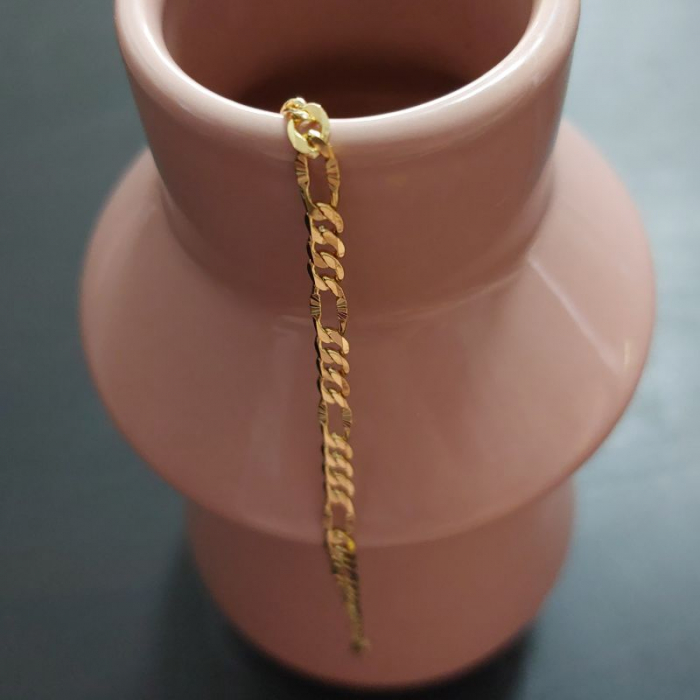 Bratara placata cu aur model 3 cu 1 cu gravuri fine Apollo - 20 cm [3]