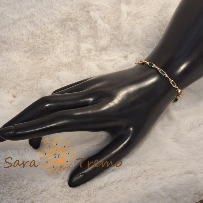 Brățară placată cu aur pentru femei – cristale zirconia multicolore, 18 cm [5]