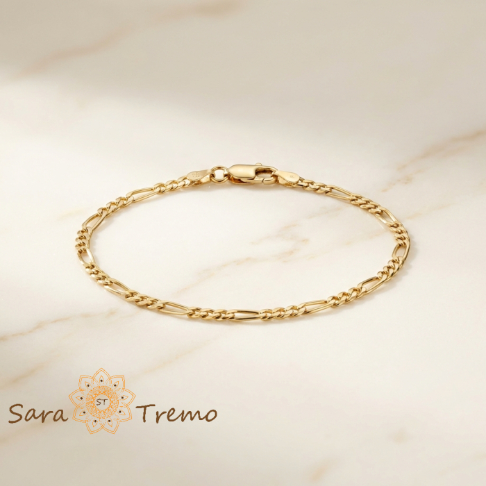 Bratara Noblesse Classico – Bratara unisex placata cu aur 14K model lant 2 mm [1]